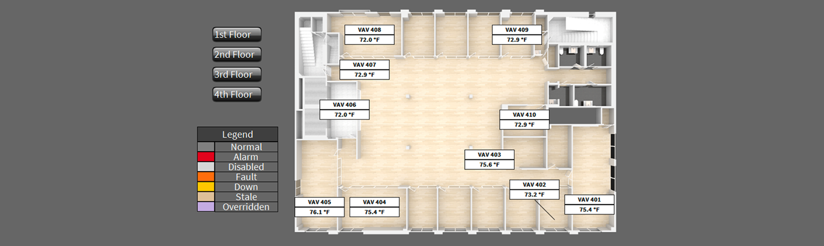 Signet Controls Project 3D Floor Plan with Equipment Links